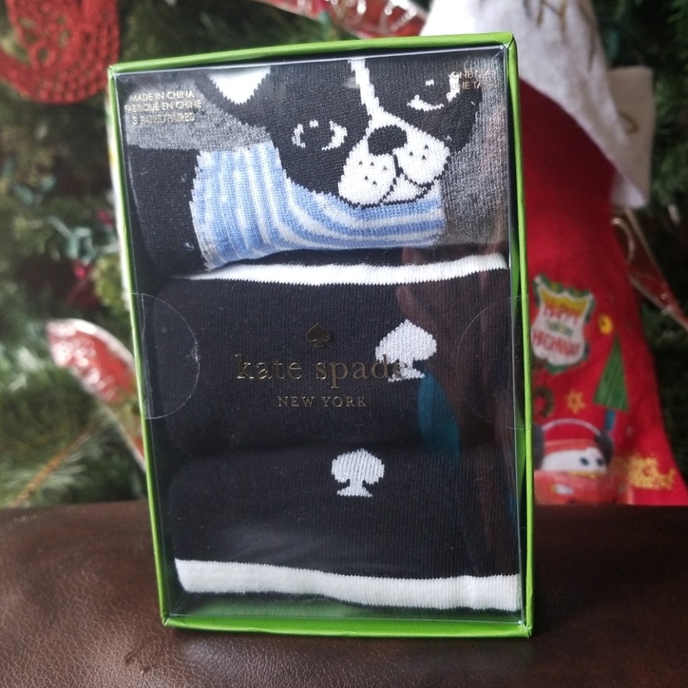 NOT FOR SALE Kate Spade 3 pairs puppy  socks - Picture 1 of 8